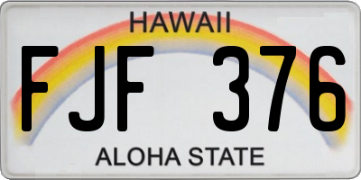 HI license plate FJF376