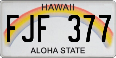 HI license plate FJF377