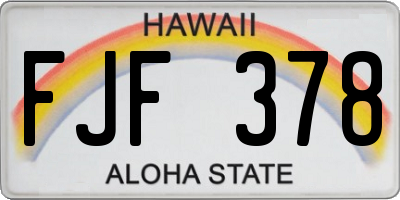 HI license plate FJF378