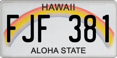 HI license plate FJF381