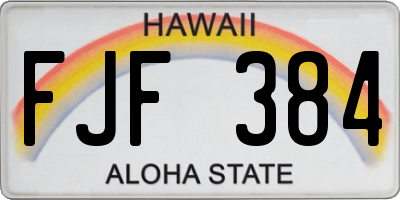 HI license plate FJF384