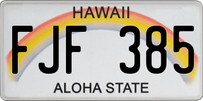 HI license plate FJF385