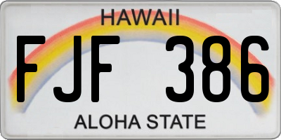 HI license plate FJF386