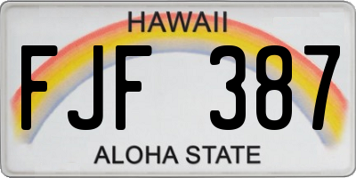 HI license plate FJF387