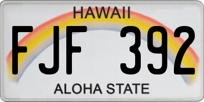 HI license plate FJF392