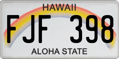 HI license plate FJF398