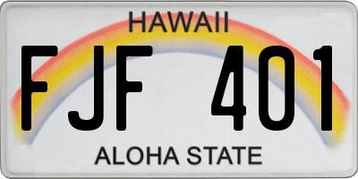 HI license plate FJF401