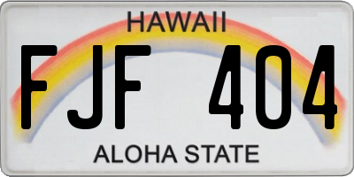 HI license plate FJF404