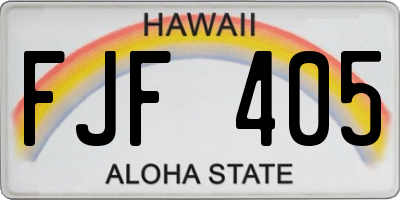HI license plate FJF405