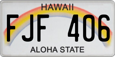 HI license plate FJF406