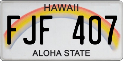 HI license plate FJF407