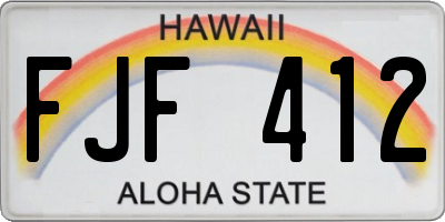 HI license plate FJF412