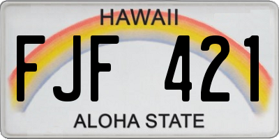 HI license plate FJF421