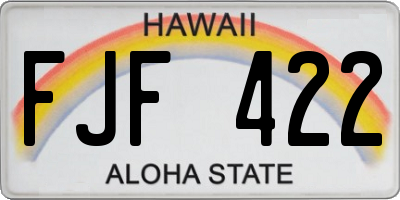 HI license plate FJF422
