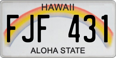 HI license plate FJF431