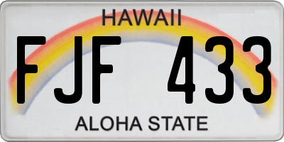 HI license plate FJF433