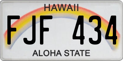 HI license plate FJF434