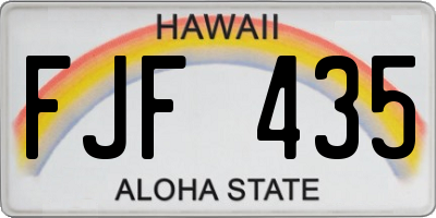 HI license plate FJF435
