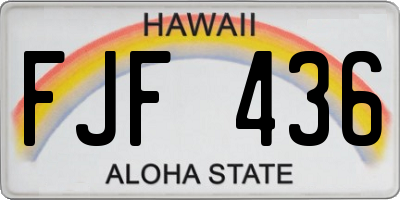 HI license plate FJF436