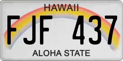 HI license plate FJF437