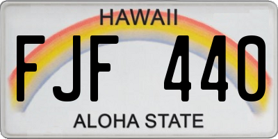 HI license plate FJF440