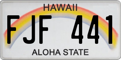 HI license plate FJF441