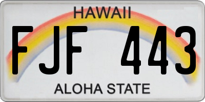 HI license plate FJF443