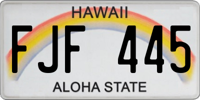 HI license plate FJF445