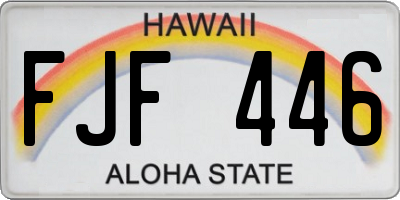 HI license plate FJF446
