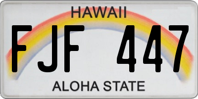HI license plate FJF447