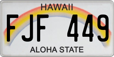 HI license plate FJF449