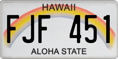 HI license plate FJF451