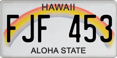HI license plate FJF453
