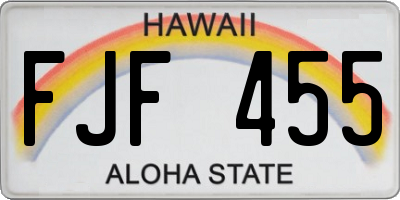 HI license plate FJF455