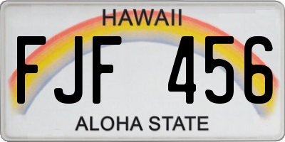 HI license plate FJF456