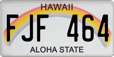 HI license plate FJF464