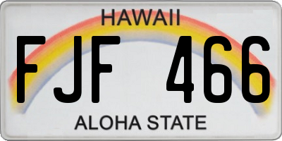 HI license plate FJF466