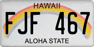 HI license plate FJF467