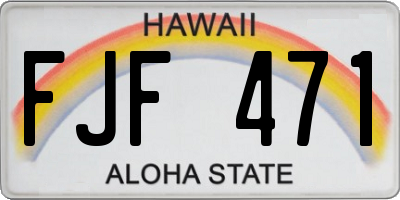 HI license plate FJF471