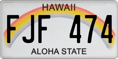 HI license plate FJF474