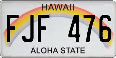HI license plate FJF476