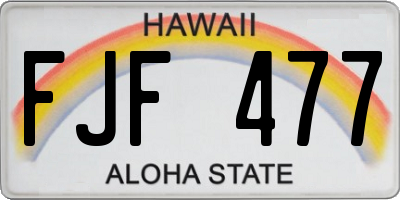 HI license plate FJF477