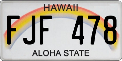 HI license plate FJF478