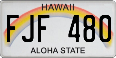 HI license plate FJF480