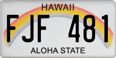 HI license plate FJF481