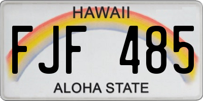HI license plate FJF485