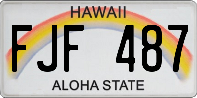 HI license plate FJF487