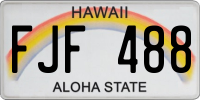 HI license plate FJF488