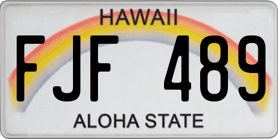 HI license plate FJF489