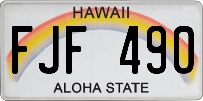 HI license plate FJF490